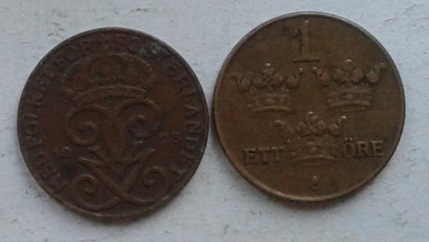 Швеция. 1 эре, бронза, 1928