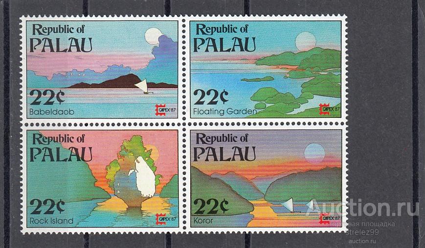 PALAU  ПАЛАУ  Виды Туризм Сцепка 1987  Сост** MNH