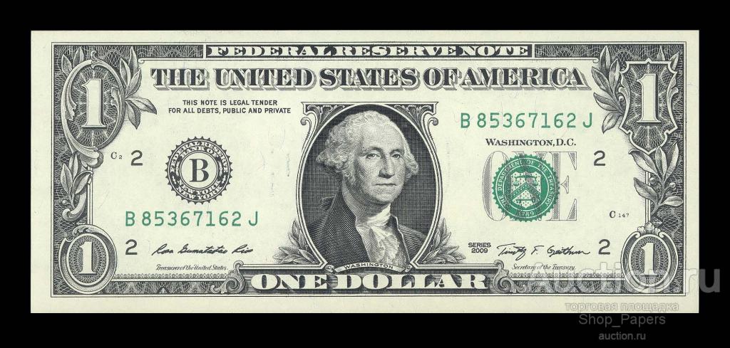 США 1 доллар 2009 НЬЮ-ЙОРК UNC