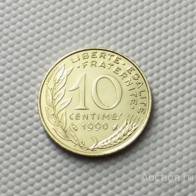 Франция 10 сантимов 1990 года (5010х)