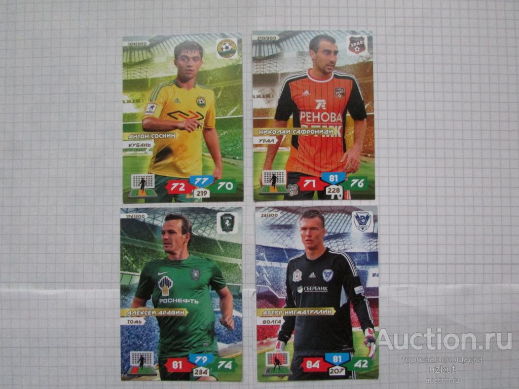 Карточка PANINI РФПЛ 2013-2014 Adrenalyn XL 4 шт.