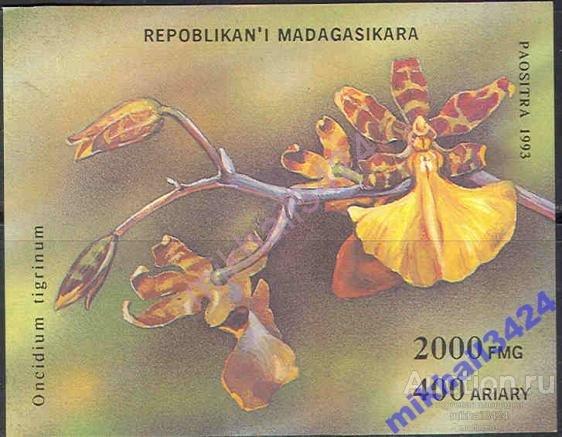 0892 Флора Цветы Орхидеи 1993 Танзания Блок б/з **
