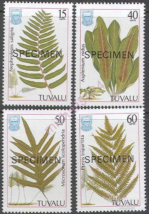 М0470 Флора Папоротник Растения SPECIMEN 1987 Тувалу 4м п/с **