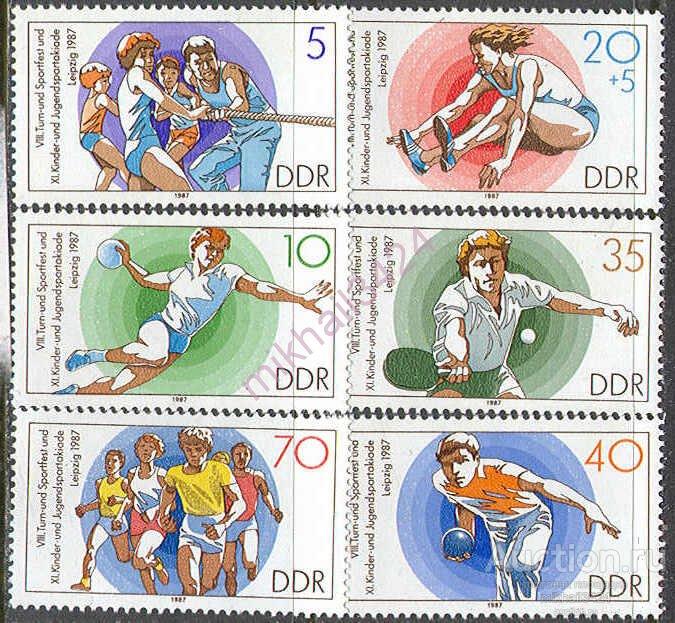Д0985 ✅ Спорт Атлетика Спартакиада 1987 ГДР Восточная Германия 6м п/с **