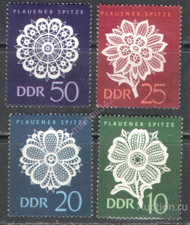 Д0335 ✅ Народные Промыслы Кружева 1966 ГДР Восточная Германия 4м п/с ** 3,5МЕ