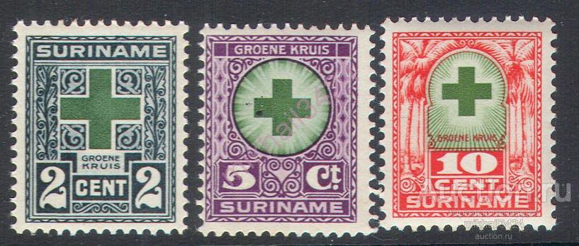 М1797 Медицина Красный крест Фармакология 1927 Суринам Голландские Колонии 3м п/с ** 10МЕ