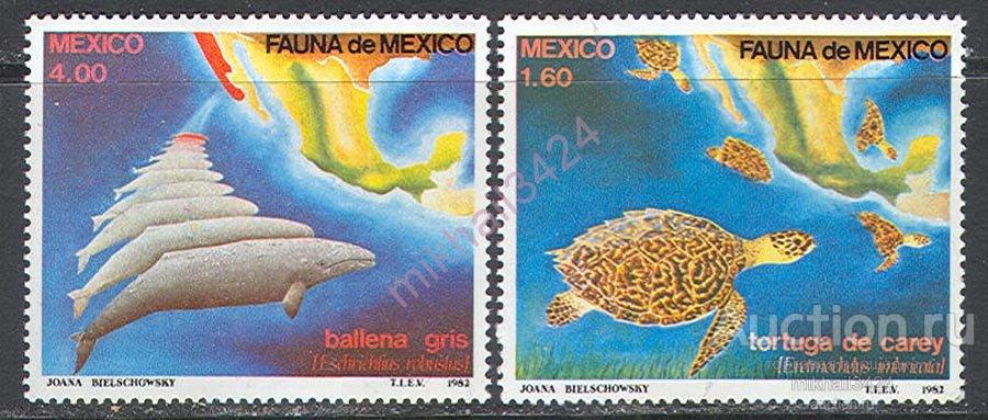 М1853 Морская Фауна Киты Черепахи 1982 Мексика 2м п/с ** 4,5МЕ
