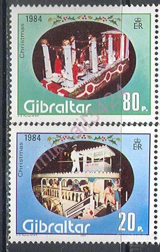 М2384 Рождество Христианство Праздники Новый Год 1984 Гибралтар 2м п/с ** 1£
