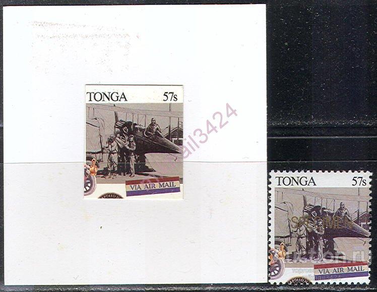 Р0649 ВПС UPU Транспорт Авиация Самолеты SPECIMEN 1989 Тонга 1м+Пруф **
