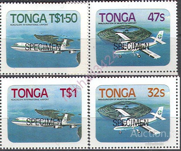 2203 Транспорт Авиация Самолеты SPECIMEN 1983 Тонга 4м п/с ** Самоклейки