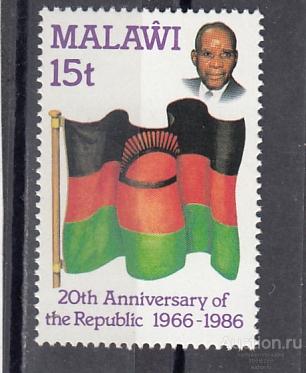 MALAWI  МАЛАВИ   Флаг № 470 1986  Сост**