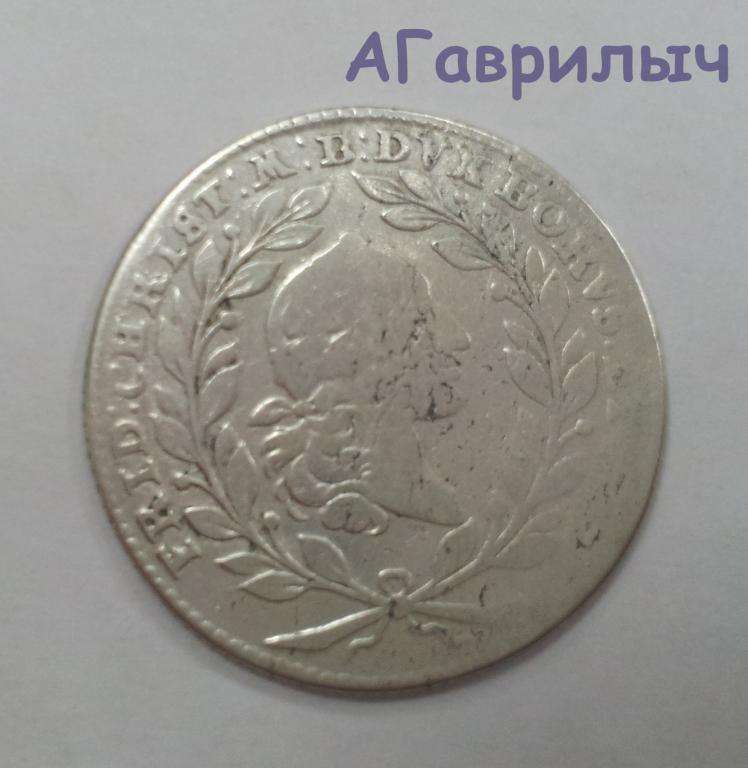 Германия Бавария 20 крейцеров 1766 СЕРЕБРО