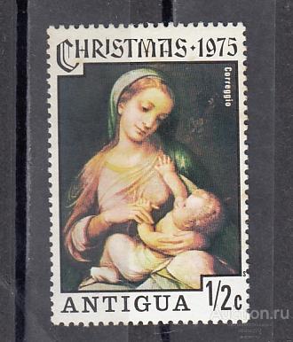 ANTIGUA  АНТИГУА   Живопись Рождество № 388 1975  Сост**