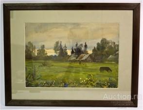 Картина.Латунов "Акварель" 1952 г., размер 40х30 см