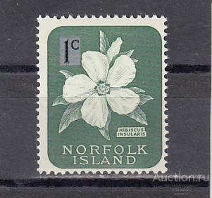 NORFOLK ISLAND  НОРФОЛК   Флора Цветы Надпечатка № 62  1966 Сост**