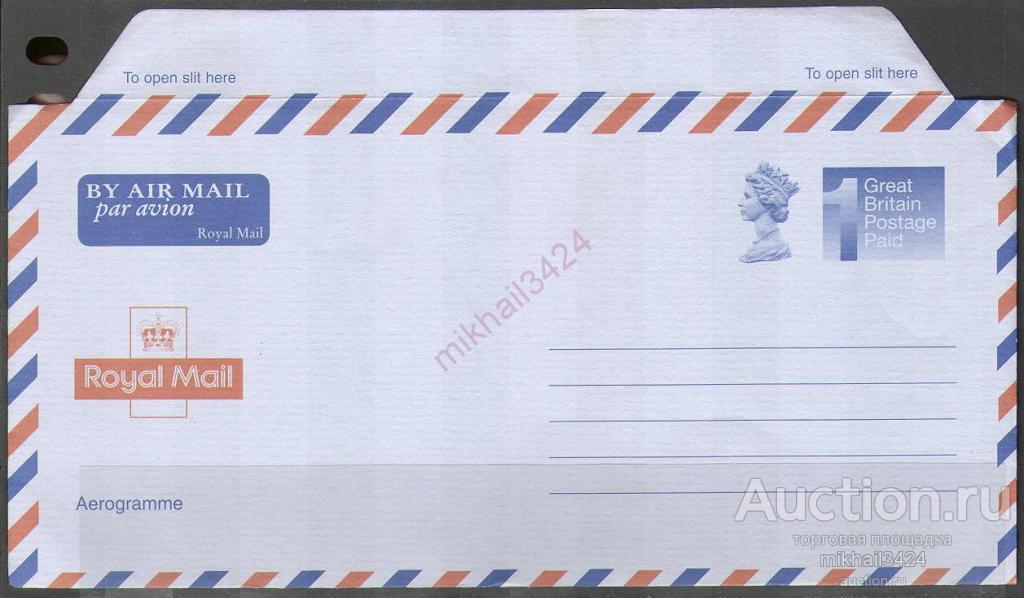 М2574.2 ✅ Почта Стандарт Елизавета II Короли 1998 Великобритания Аэрограмма ** Уценка
