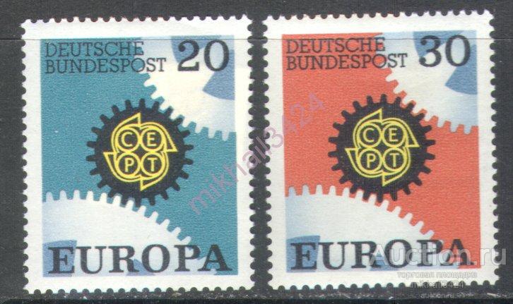 Ф0200 ✅ Европа СЕПТ Europa CEPT Омнибус 1967 ФРГ Западная Германия 2м п/с **