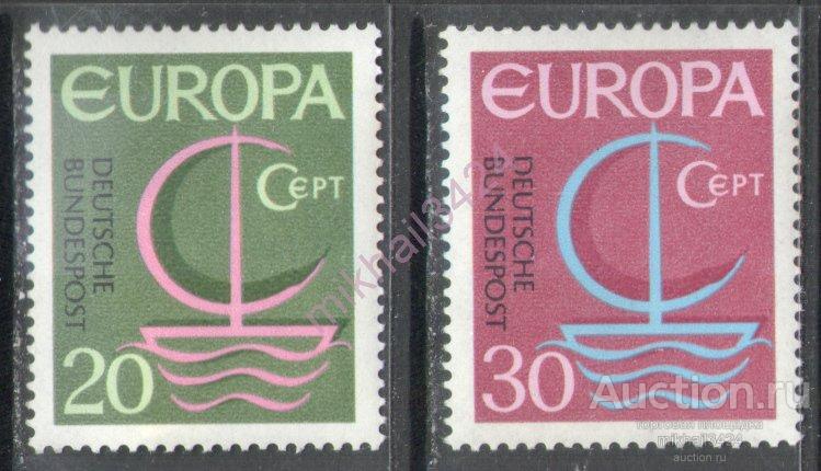 Ф0194 ✅ Европа СЕПТ Europa CEPT Омнибус 1966 ФРГ Западная Германия 2м п/с **