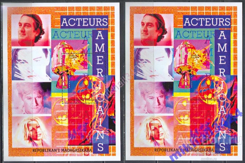М4479 ✅ Космос Аполлон Кино Киноактеры 1999 Мадагаскар 2Блока б/з **