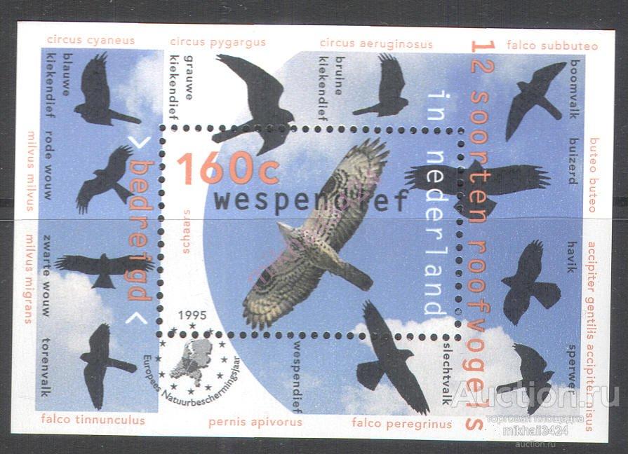 С1399 Фауна Хищные Птицы 1995 Нидерланды Блок **
