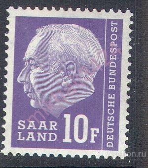 М4555 Стандарт Президенты Канцлер Хойс 1957 Саар Германия 1м нп/с **