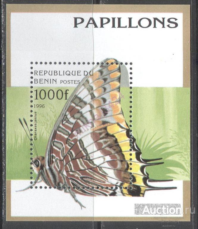 М3561 Фауна Насекомые Бабочки 1996 Бенин Блок ** 4,8МЕ