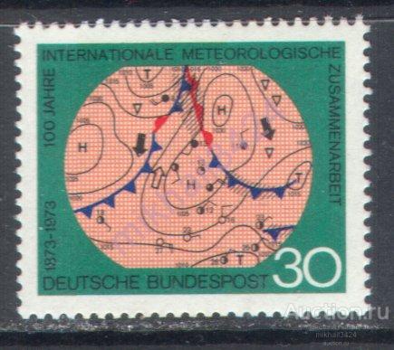 Ф0307 ✅ Метеорология Погода Метеослужба 1973 ФРГ Западная Германия 1м п/с **