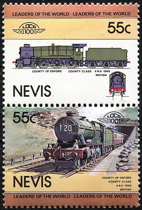 1985 г Невис паровозы локомотивы MNH чист