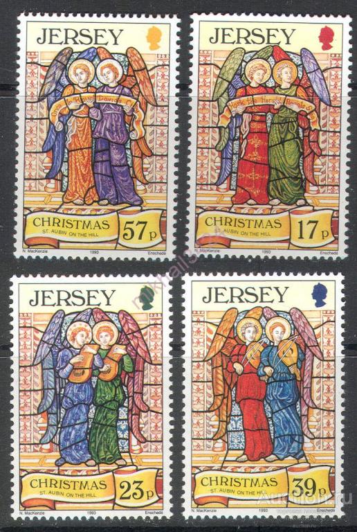 М2799 Религия Христианство Праздники Рождество 1993 Джерси Великобритания 4м п/с ** 1,36£