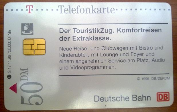 Телефонная карта Telefonkarte 50 DM Германия Железная дорога поезд