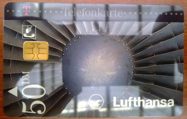Телефонная карта Telefonkarte 50 DM Германия авиация Lufthansa