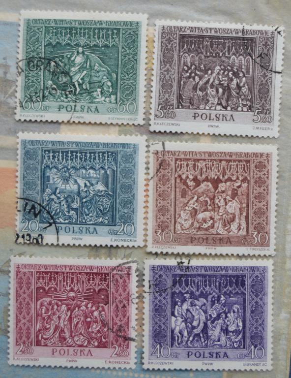 Польша 1960 год. Алтарь Костела в Кракове. №1179-1184. гашеные