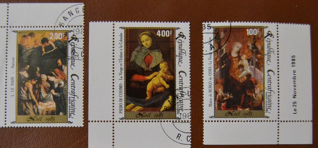 Центрально-Африканская Республика - ЦАР 1985 г. - Живопись - Рождество. Новый год - гаш.№мих1177/9