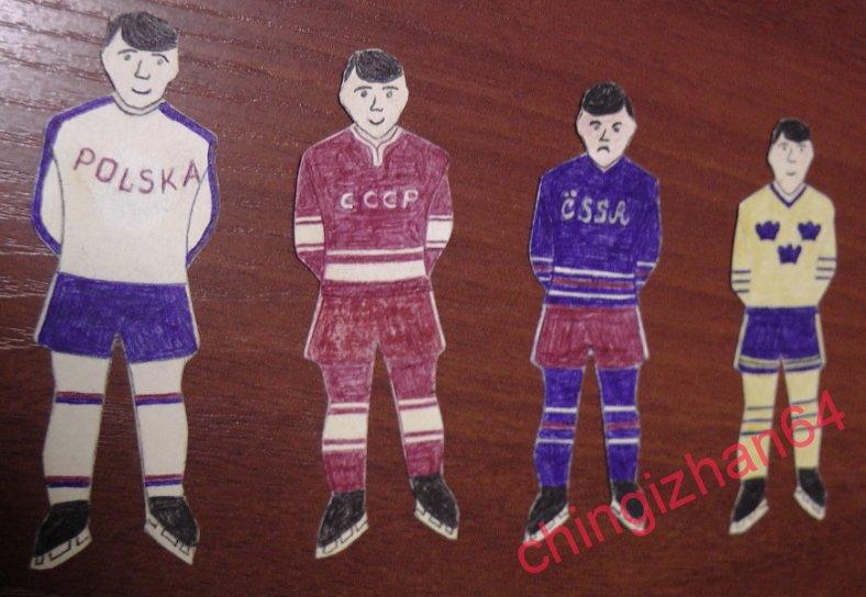 Фигурка хоккеиста из бумаги