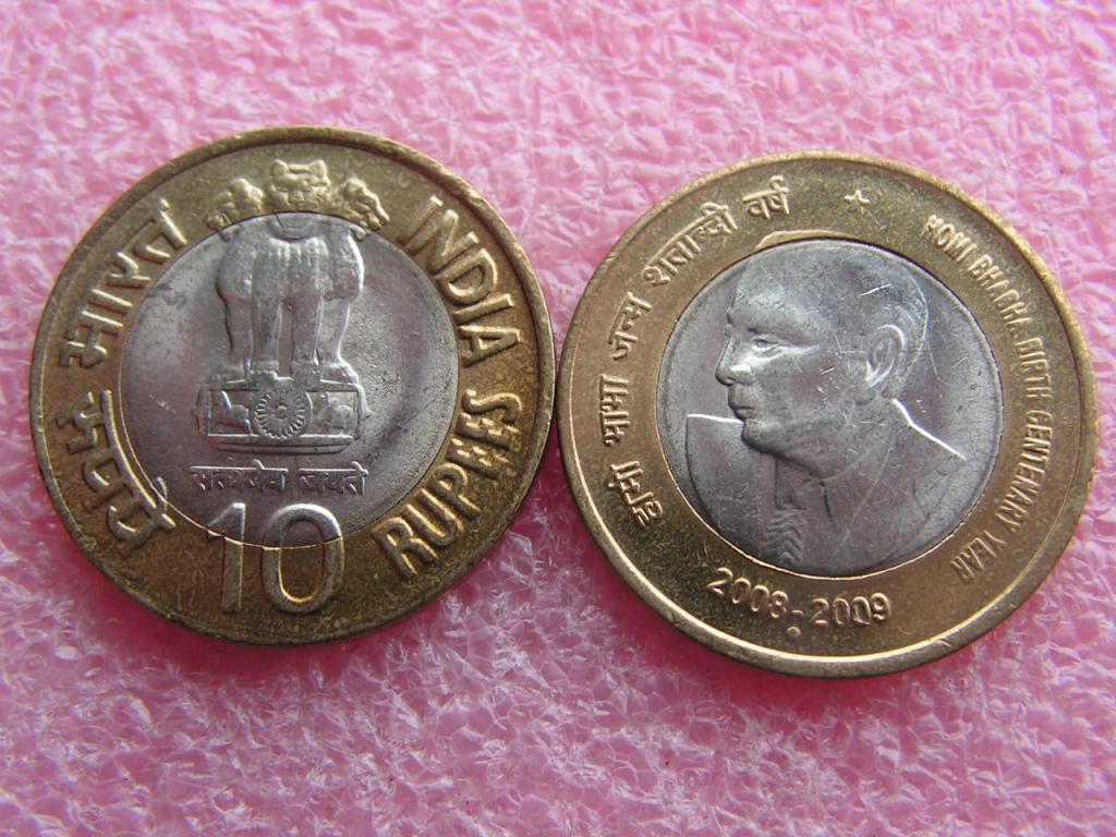 Индия 10 рупий 2009 Хоми Баба unc / Нойда