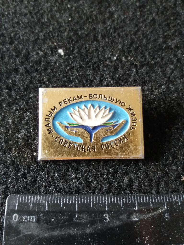 Знак "СОВЕТСКАЯ РОССИЯ. МАЛЫМ РЕКАМ - БОЛЬШУЮ ЖИЗНЬ"