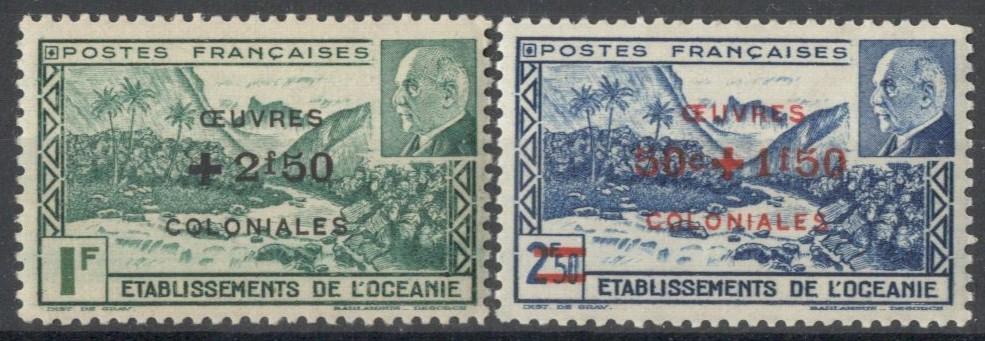 Французская Океания, 1944, № 188,189, € 3,8,  MNH, полн., маршал Петэн