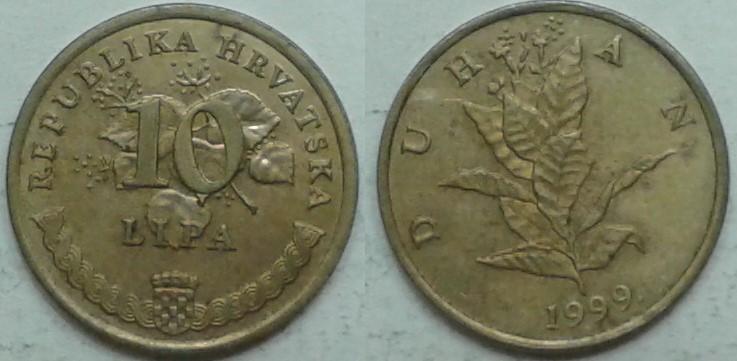 Хорватия. 10липа, бронза, 1999
