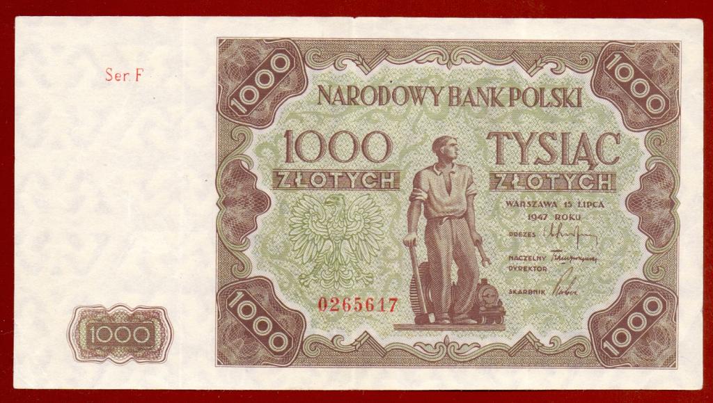 Польша 1947 г. 1000 злотых, Состояние!