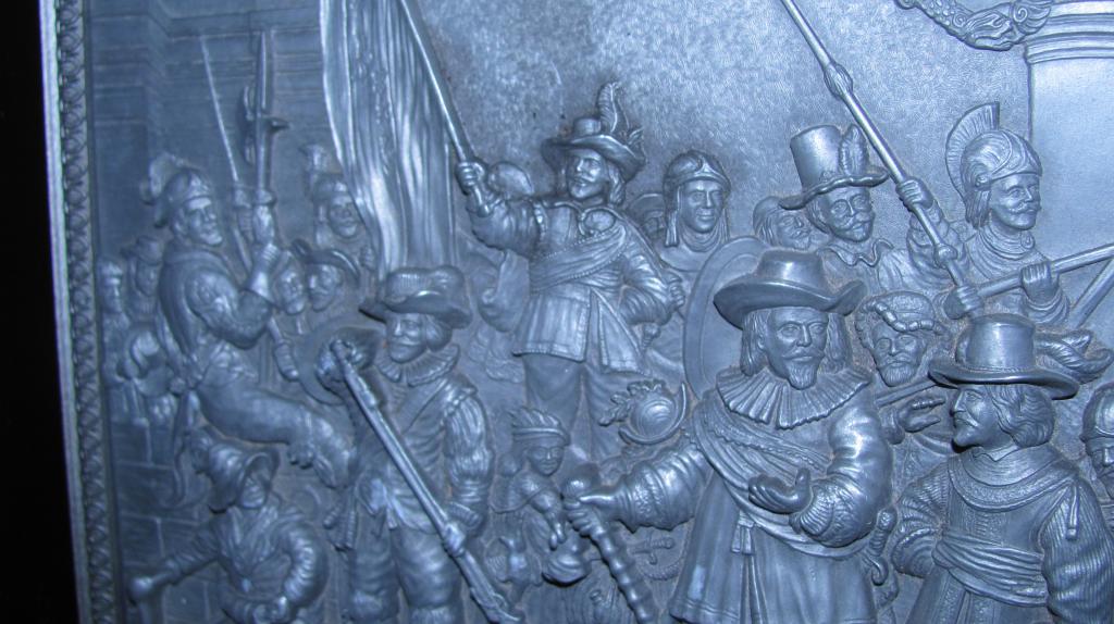 Панно рельефное "Ночной дозор" Рембрандт WMF Zinn Германия