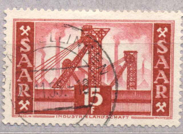 Саар 1952 г. стандарт  гашеная