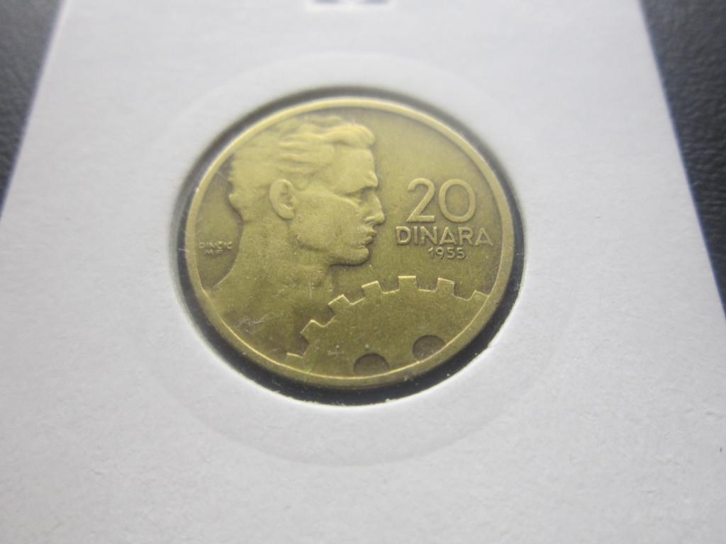ЮГОСЛАВИЯ 20 ДИНАР 1955 (в холдере)
