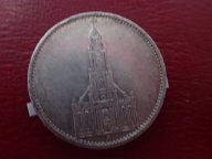 Германия-Третий Рейх-5 Марок 1935 - Кирха . 3 РЕЙХ .ОРИГИНАЛ !!СЕРЕБРО . / Х 160