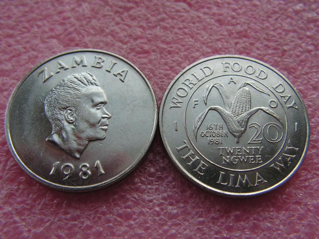 Замбия 20 нгвее 1981 фао unc