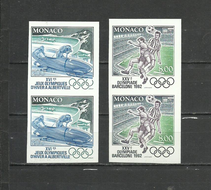 Монако ЗОИ/ЛОИ-1992, Альбервилль, Барселона, пары б/з, бобслей, футбол