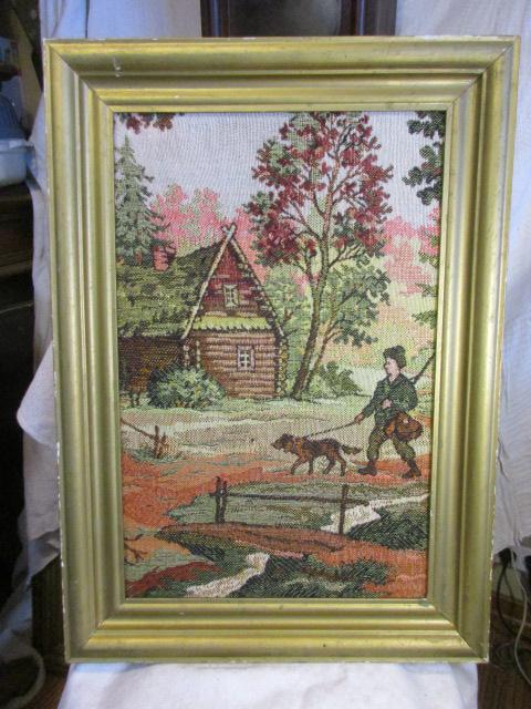 КАРТИНА. ГОБЕЛЕН. ОХОТА. ОХОТНИК. СОБАКА
