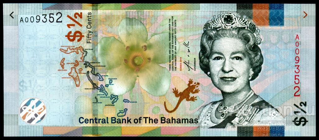 Багамские острова Багамы 1/2 доллара 50 центов 2019  пресс № 77Aa