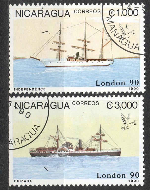Никарагуа 1990 г. пара гашеная