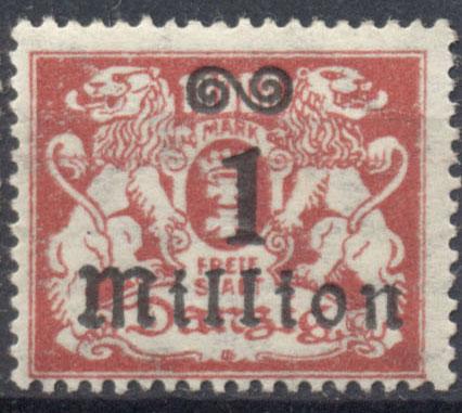 Данциг 1923 г.  стандарт (розовокарминная) негашеная* КЦ 0,5  ЕВРО  (МИХЕЛЬ 2010)