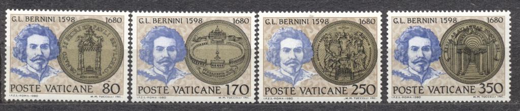 Ватикан 1980 г. серия Бернини негашеная**